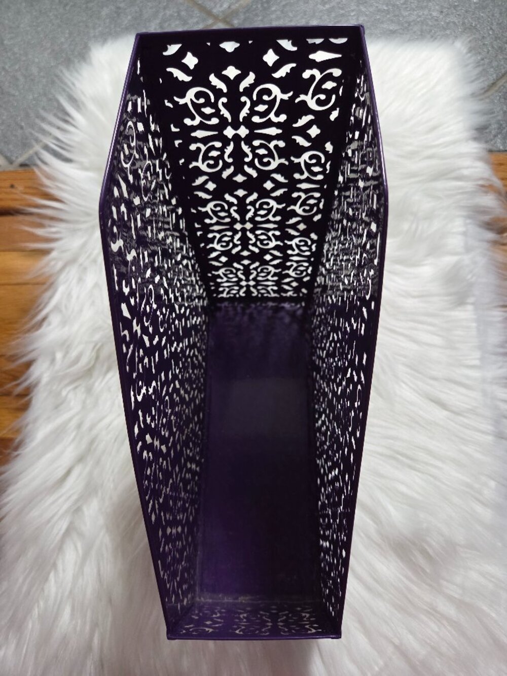 Purple Metal Magazine File Holder